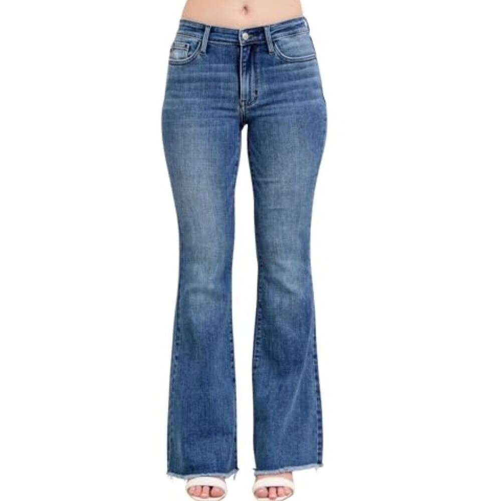 Judy Blue Classic Medium Blue Flare Jeans Size 13/31 93%Cotton